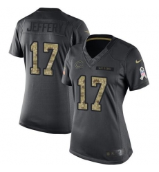 Nike Bears #17 Alshon Jeffery Black Womens Stitched NFL Limited 2016 Salute to Service Jersey