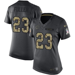 Nike Bears #23 Kyle Fuller Black Womens Stitched NFL Limited 2016 Salute to Service Jersey