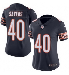 Nike Bears #40 Gale Sayers Navy Blue Womens Stitched NFL Limited Rush Jersey