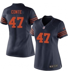 Nike NFL Chicago Bears #47 Chris Conte Blue Women's Limited Alternate Jersey