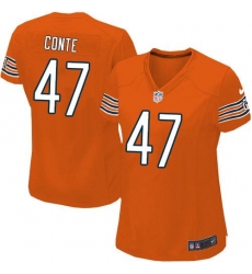 Nike NFL Chicago Bears #47 Chris Conte Orange Women's Elite Alternate Jersey