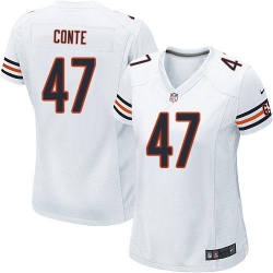 Nike NFL Chicago Bears #47 Chris Conte White Women's Limited Road Jersey
