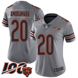 Women Chicago Bears 20 Prince Amukamara Limited Silver Inverted Legend 100th Season Football Jerseyrs
