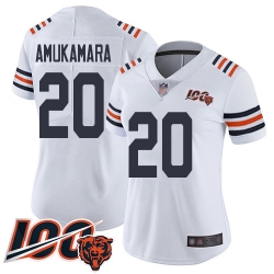 Women Chicago Bears 20 Prince Amukamara White 100th Season Limited Football Jersey