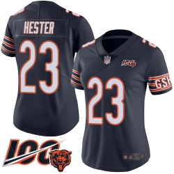 Women Chicago Bears 23 Devin Hester Navy Blue Team Color 100th Season Limited Football Jersey