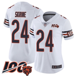 Women Chicago Bears 24 Buster Skrine White Vapor Untouchable Limited Player 100th Season Football Jersey