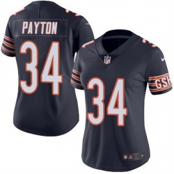 Women Chicago Bears 34 Walter Payton Navy Vapor Untouchable Limited Stitched Jersey