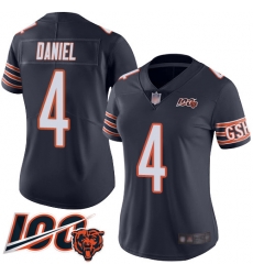 Women Chicago Bears 4 Chase Daniel Navy Blue Team Color 100th Season Limited Football Jersey