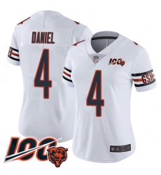 Women Chicago Bears 4 Chase Daniel White Vapor Untouchable Limited Player 100th Season Football Jersey