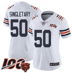 Women Chicago Bears 50 Mike Singletary White 100th Season Limited Football Jersey
