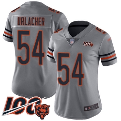 Women Chicago Bears 54 Brian Urlacher Limited Silver Inverted Legend 100th Season Football Jersey