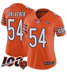 Women Chicago Bears 54 Brian Urlacher Orange Alternate 100th Season Limited Football Jersey