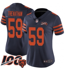 Women Chicago Bears 59 Danny Trevathan Limited Navy Blue Rush Vapor Untouchable 100th Season Football Jersey