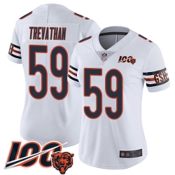 Women Chicago Bears 59 Danny Trevathan White Vapor Untouchable Limited Player 100th Season Football Jersey
