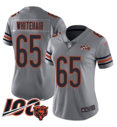 Women Chicago Bears 65 Cody Whitehair Limited Silver Inverted Legend 100th Season Football Jersey