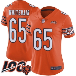 Women Chicago Bears 65 Cody Whitehair Orange Alternate 100th Season Limited Football Jersey