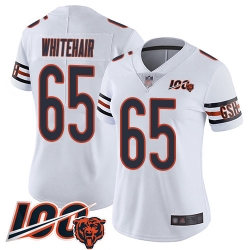 Women Chicago Bears 65 Cody Whitehair White Vapor Untouchable Limited Player 100th Season Football Jersey
