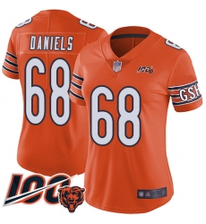 Women Chicago Bears 68 James Daniels Orange Alternate 100th Season Limited Football Jersey