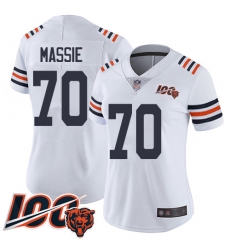 Women Chicago Bears 70 Bobby Massie White 100th Season Limited Football Jersey