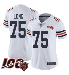 Women Chicago Bears 75 Kyle Long White 100th Season Limited Football Jersey