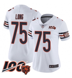 Women Chicago Bears 75 Kyle Long White Vapor Untouchable Limited Player 100th Season Football Jersey