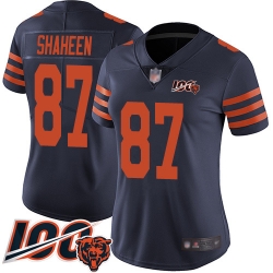 Women Chicago Bears 87 Adam Shaheen Limited Navy Blue Rush Vapor Untouchable 100th Season Football Jersey