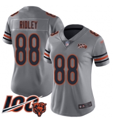 Women Chicago Bears 88 Riley Ridley Limited Silver Inverted Legend 100th Season Football Jersey