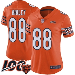 Women Chicago Bears 88 Riley Ridley Orange Alternate 100th Season Limited Football Jersey