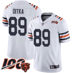 Women Chicago Bears 89 Mike Ditka White 100th Season Limited Football Jersey