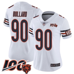 Women Chicago Bears 90 Jonathan Bullard White Vapor Untouchable Limited Player 100th Season Football Jersey