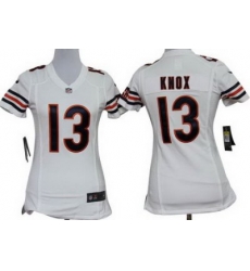 Women Nike Chicago Bears 13# Johnny Knox White Nike NFL Jerseys