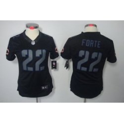 Women Nike Chicago Bears #22 Matt Forte Black Jerseys[Impact Limited]