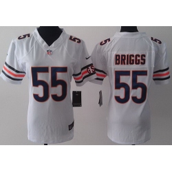 Women Nike Chicago Bears 55 Lance Briggs White LIMITED Jerseys