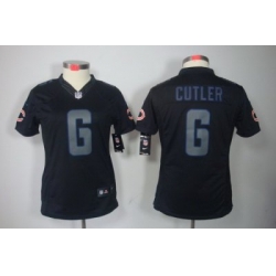 Women Nike Chicago Bears 6# Jay Cutler Black Jerseys[Impact Limited]