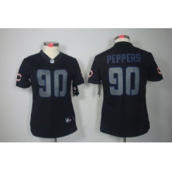 Women Nike Chicago Bears 90 Julius Peppers Black Jerseys[Impact Limited]