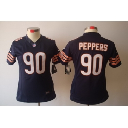 Women Nike Chicago Bears 90 Julius Peppers Blue Color[NIKE LIMITED Jersey]