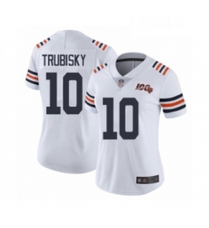 Womens Chicago Bears 10 Mitchell Trubisky White 100th Season Limited Football Jersey