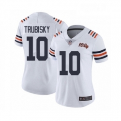 Womens Chicago Bears 10 Mitchell Trubisky White 100th Season Limited Football Jersey