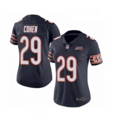 Womens Chicago Bears 29 Tarik Cohen Navy Blue Team Color 100th Season Limited Football Jersey