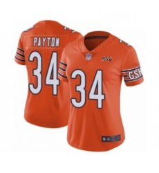 Womens Chicago Bears 34 Walter Payton Orange Alternate 100th Season Limited Football Jersey