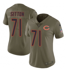 Womens Nike Bears #71 Josh Sitton Olive  Stitched NFL Limited 2017 Salute to Service Jersey