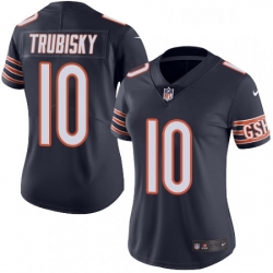 Womens Nike Chicago Bears 10 Mitchell Trubisky Elite Navy Blue Team Color NFL Jersey