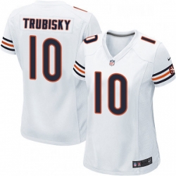 Womens Nike Chicago Bears 10 Mitchell Trubisky Game White NFL Jersey