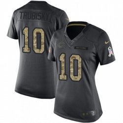 Womens Nike Chicago Bears 10 Mitchell Trubisky Limited Black 2016 Salute to Service NFL Jersey