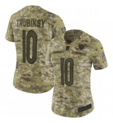 Womens Nike Chicago Bears 10 Mitchell Trubisky Limited Camo 2018 Salute to Service NFL Jersey