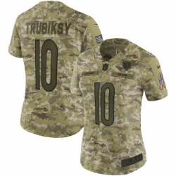 Womens Nike Chicago Bears 10 Mitchell Trubisky Limited Camo 2018 Salute to Service NFL Jersey