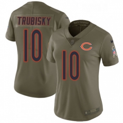Womens Nike Chicago Bears 10 Mitchell Trubisky Limited Olive 2017 Salute to Service NFL Jersey
