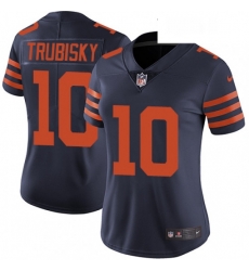 Womens Nike Chicago Bears 10 Mitchell Trubisky Navy Blue Alternate Vapor Untouchable Limited Player NFL Jersey