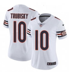 Womens Nike Chicago Bears 10 Mitchell Trubisky White Vapor Untouchable Limited Player NFL Jersey