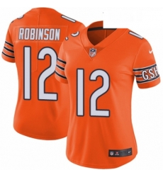 Womens Nike Chicago Bears 12 Allen Robinson Limited Orange Rush Vapor Untouchable NFL Jersey